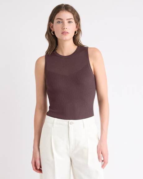 Crew-Neck Ribbed Cami