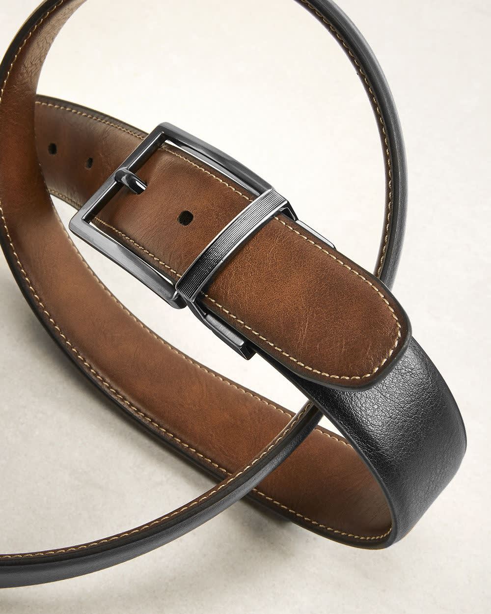 Reversible Stretch Vegan Leather Belt RW&CO.