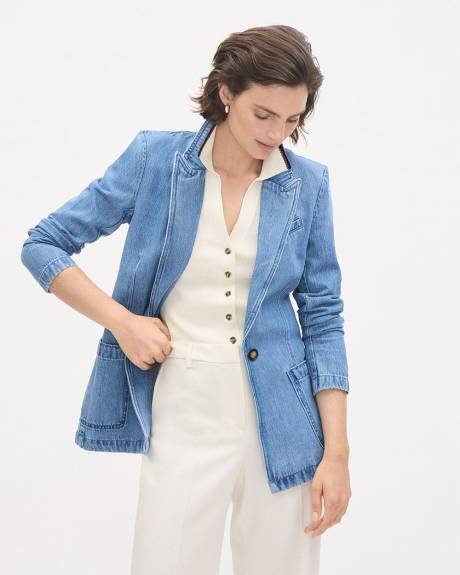 Pull &agrave; Col Polo et Manches aux Coudes