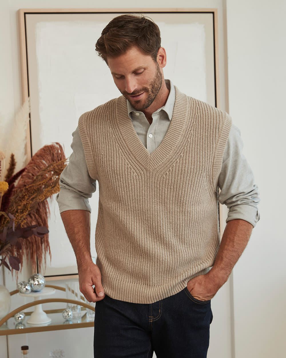 Sleeveless V-Neck Sweater Vest