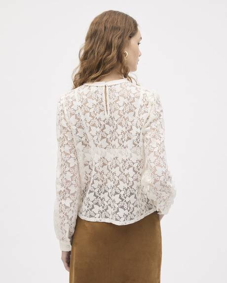 Long-Sleeve Lace Blouse