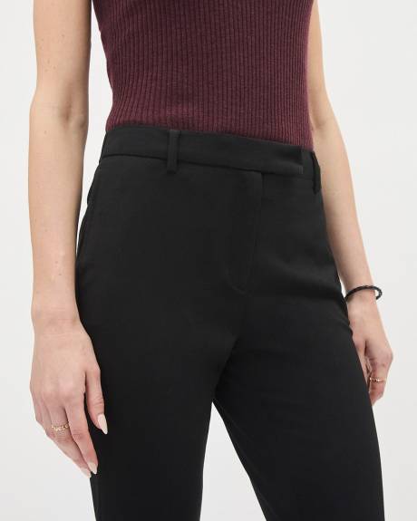 Pantalon Noir &agrave; Jambe &Eacute;troite et Taille Mi-Haute