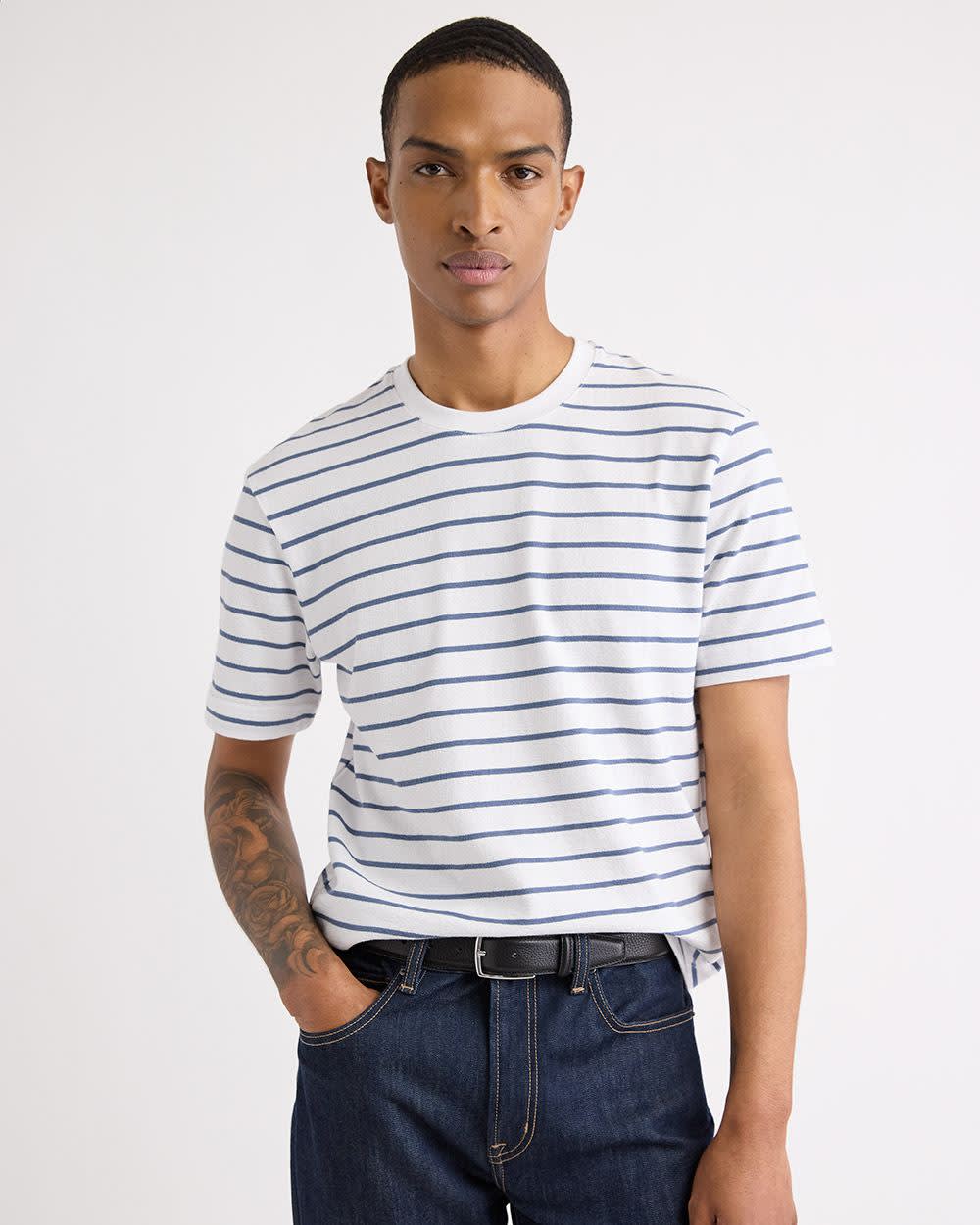 Striped Short-Sleeve Crew-Neck Tee