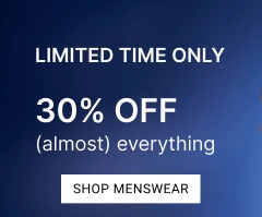 LIMITED TIME ONLY!  30% OFF (ALMOST) EVERYTHING SHOP MENSWEAR
