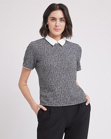 Notch Neck Top - Black, Online Boutique for Quality Office Wear