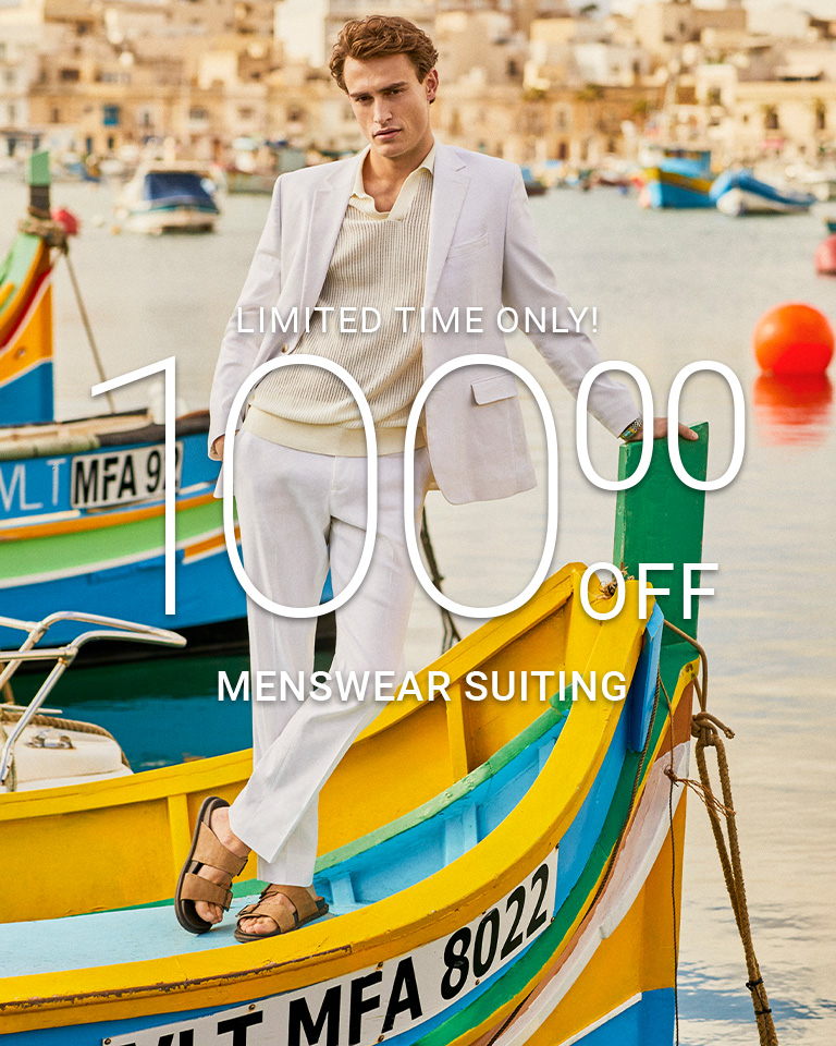 LIMITED TIME ONLY! $100 OFF MENSWEAR SUITING